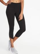 Old Navy Womens Mid-rise Compression Run Crops For Women Black Size M