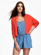 Old Navy Cropped Dolman Sleeve Cardi For Women - Darling Clementine