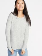 Old Navy Womens Cozy Crew-neck Sweater For Women Light Gray Heather Size S