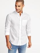 Old Navy Mens Regular-fit Clean-slate Built-in Flex Classic Shirt For Men Bright White Size L