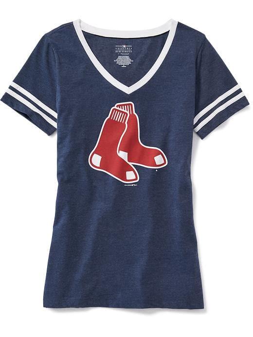 Old Navy Mlb Team Graphic V Neck Tee For Women - Boston Red Sox