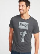 Old Navy Mens Peanuts Snoopy Boo! Tee For Men Dark Charcoal Gray Size S