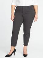 Old Navy Womens Mid-rise Plus-size Secret Slim Pixie Pants Heather Gray Size 16
