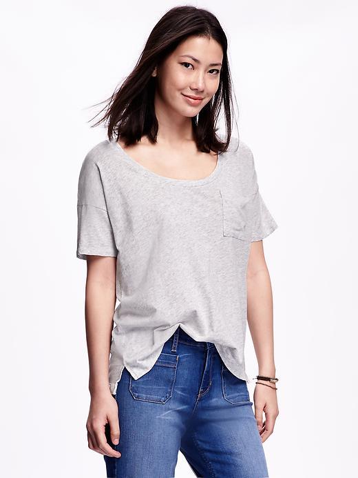 Old Navy Boyfriend Pocket Tee For Women - Bc02 Light Hthr Grey