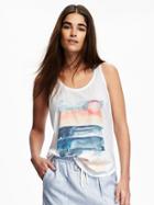 Old Navy Graphic Racerback Tank For Women - Bright White