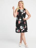 Old Navy Womens Sleeveless Plus-size Jersey-knit Swing Dress Bold Floral Size 4x