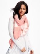 Old Navy Printed Oversized Scarf - White/pink Stripe