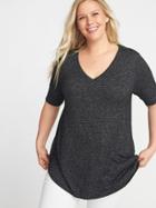 Old Navy Womens Luxe Plus-size Curved-hem Tunic Black Size 2x