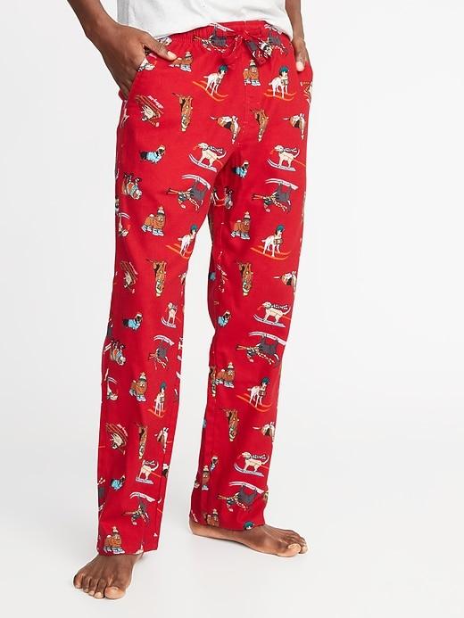 Old Navy Mens Patterned Flannel Sleep Pants For Men Dogs Red Size S