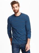 Old Navy Soft Washed Striped Crew Neck Tee For Men - Ink Blue