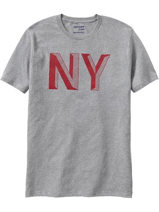 Old Navy Mens New York Graphic Tees - Heather Gray