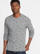 Old Navy Mens Built-in Flex Thermal-knit Tee For Men Gray Mountains Size Xs