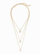 Old Navy Pav Disc Layered Necklace For Women - Gold