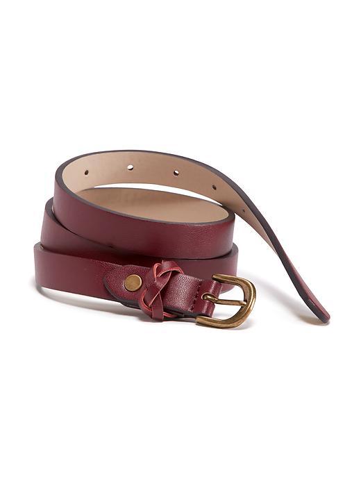 Old Navy Faux Leather Skinny Belt For Women - Wine Purple