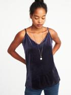 Old Navy Womens Relaxed Velvet-knit Cami For Women Lost At Sea Navy Size S