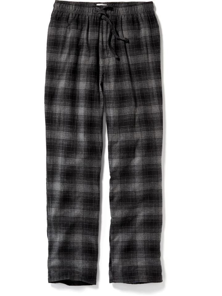 Old Navy Mens Plaid Flannel Pj Pants Size Xxl Big - Black Plaid