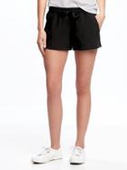 Old Navy Go Dry Semi Fitted Shorts For Women - Black