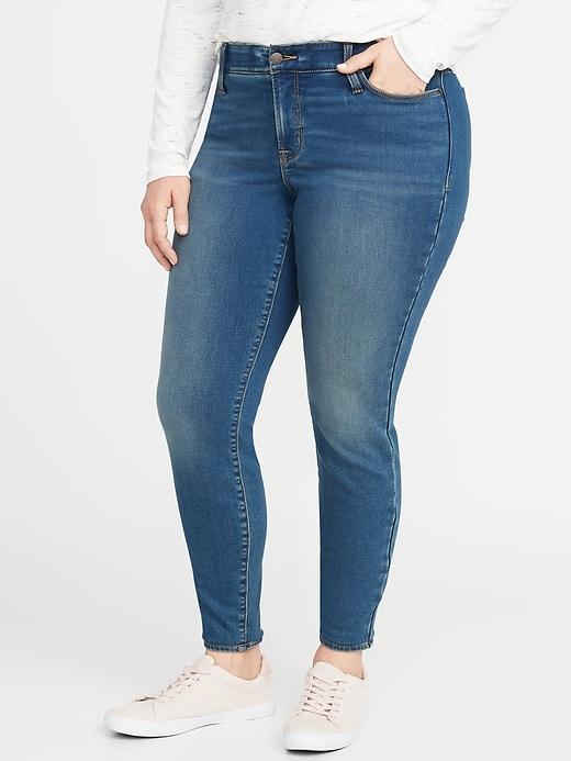 Old Navy Womens High-rise Secret-slim Pockets + Waistband Built-in Warm Rockstar Super Skinny Plus-size Jeans Angel Island Size 16