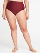 Old Navy Womens High-rise Smooth & Slim Plus-size Swim Bottoms Golly Gee Garnet Size 3x