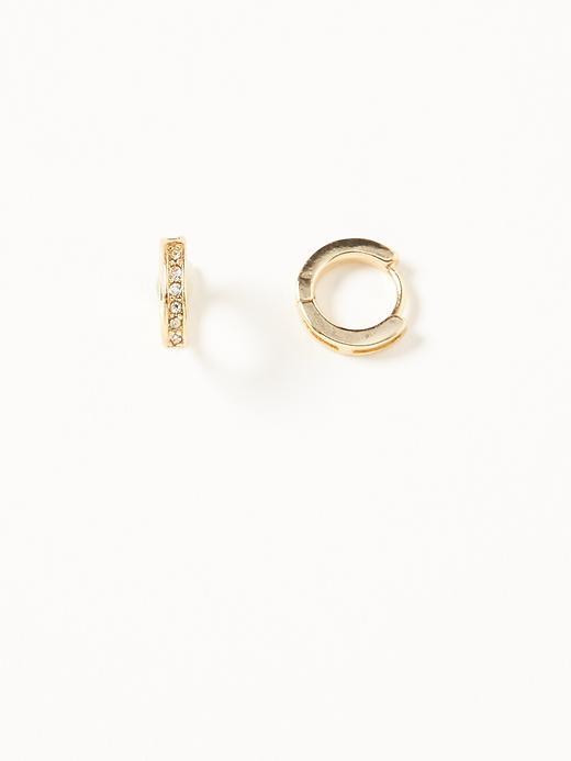 Old Navy Pav Stud Hoop Earrings For Women - Gold