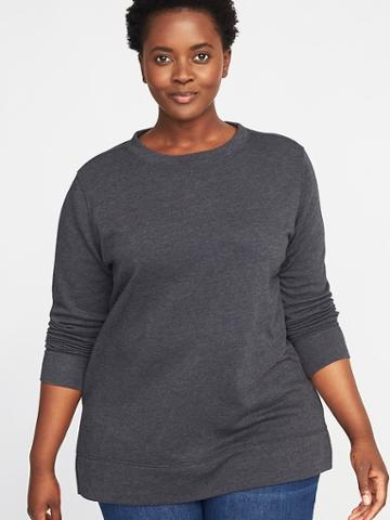 Old Navy Womens French Terry Plus-size Tunic Sweatshirt Charcoal Size 2x