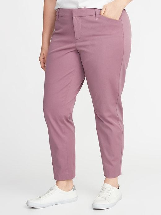 Old Navy Womens Mid-rise Secret-slim Pockets Plus-size Pixie Ankle Pants Bust A Mauve Size 16