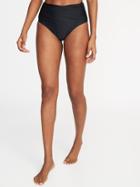 High-waist Wrap-front Swim Bottoms For Women