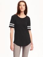 Old Navy Relaxed Varsity Tee For Women - Black