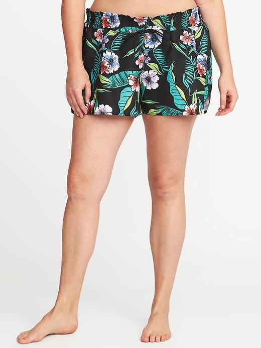 Old Navy Womens Plus-size Board Shorts Black Floral Size 2x