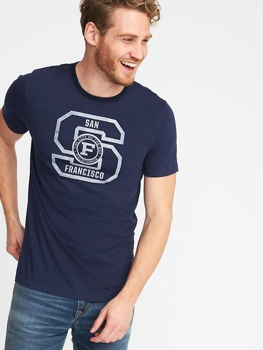 Old Navy Mens Soft-washed Graphic Crew-neck Tee For Men Lost At Sea Navy Size Xl