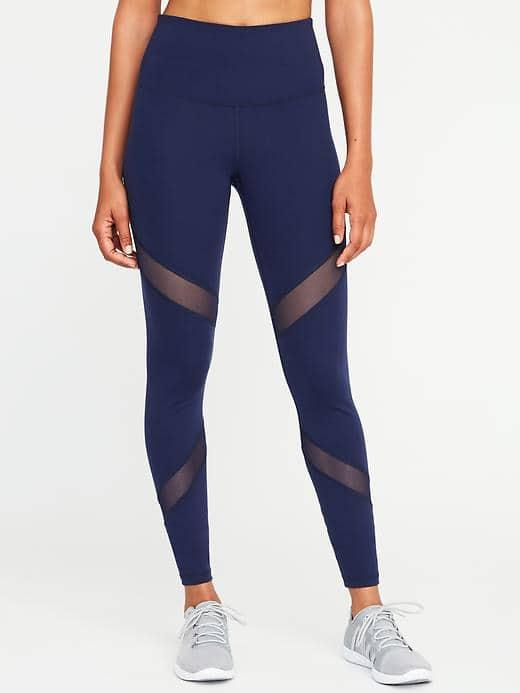 Old Navy Go Dry High Rise Mesh Panel Leggings For Women - Night Cruise