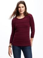 Old Navy Lightweight Pointelle Sweater For Women - Dark Red