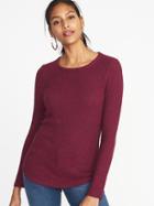 Old Navy Womens Slim-fit Luxe Rib-knit Top For Women Winter Wine Size M