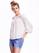 Old Navy Swing Crepe Top For Women - Whipped Cream