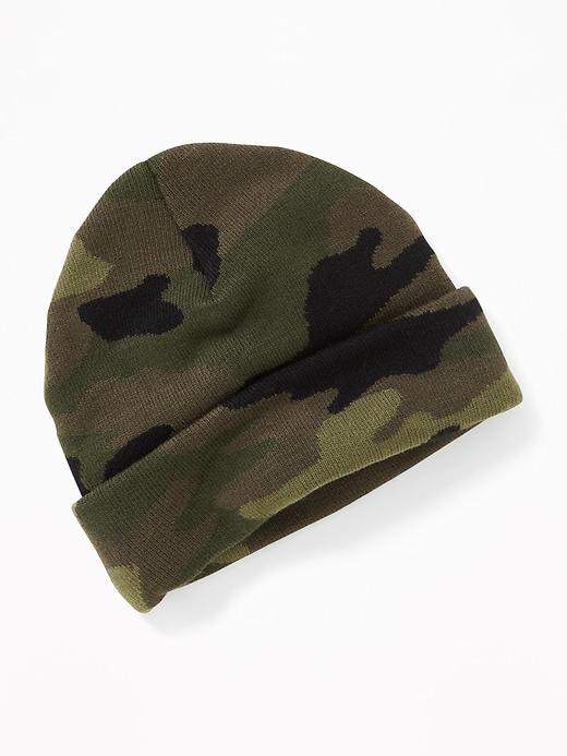 Old Navy Mens Cuffed-brim Camo Beanie For Men Camo Size One Size