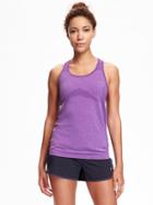 Old Navy Go Dry Fitted Performance Seamless Tank For Women - Polly Ester Purple