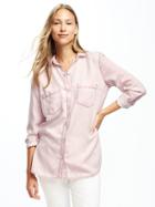 Old Navy Relaxed Soft Tencel Shirt For Women - Teak Rose