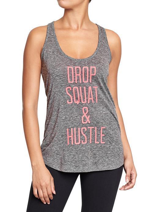 Womens Active Godry Graphic Tanks Size L Tall - Lotus Lady Neon Poly