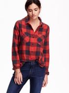 Old Navy Classic Plaid Flannel Shirt Size L Tall - Gray/red Plaid