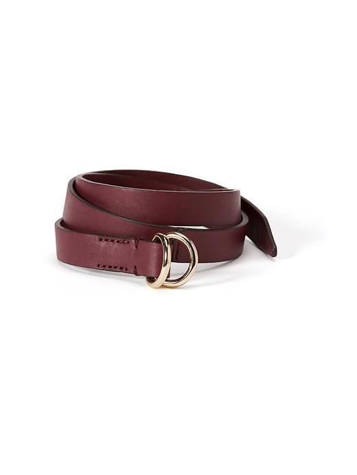 Old Navy Skinny Faux Leather Belt For Women - Dark Cognac