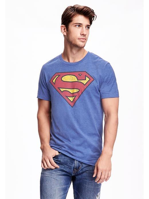 Old Navy Mens Men';s Dc Comics Superhero Tees Superman Shield Size L