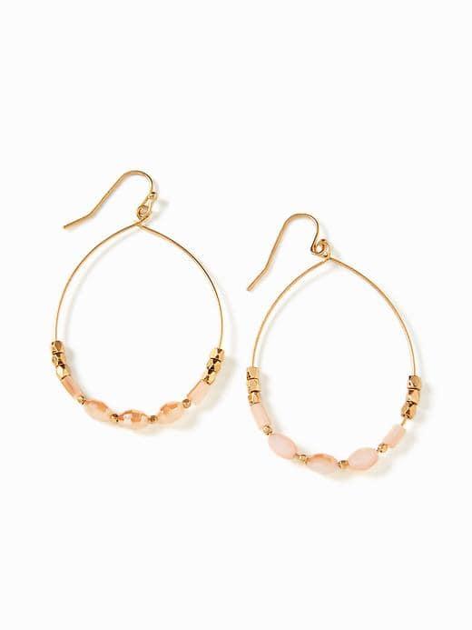 Old Navy Mixed Bead Drop Earrings For Women - Ballet Slipper Pink
