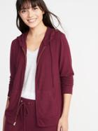 Old Navy Womens Relaxed Plush-knit Lounge Hoodie For Women Heather Plum Size Xs