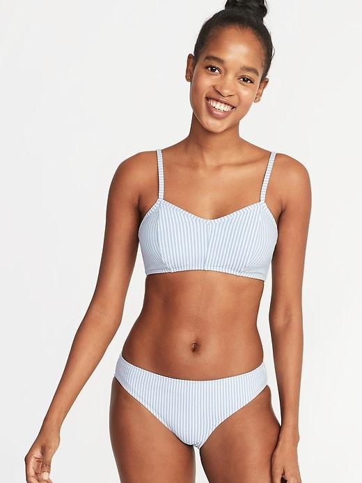 Textured Bralette Swim Top For Women
