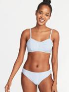 Textured Bralette Swim Top For Women