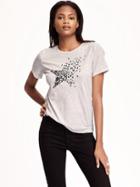 Old Navy Relaxed Graphic Tee For Women - Bc02 Light Hthr Grey