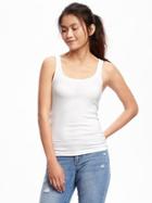 Old Navy Womens First-layer Fitted Rib-knit Tank For Women Bright White Size M