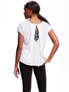 Old Navy Active Cut Out Top For Women - Bright White