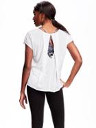 Old Navy Active Cut Out Top For Women - Bright White