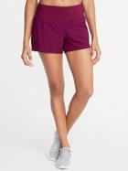 Old Navy Womens Mid-rise 4-way Stretch Mesh-trim Run Shorts For Women Winter Wine Size Xs